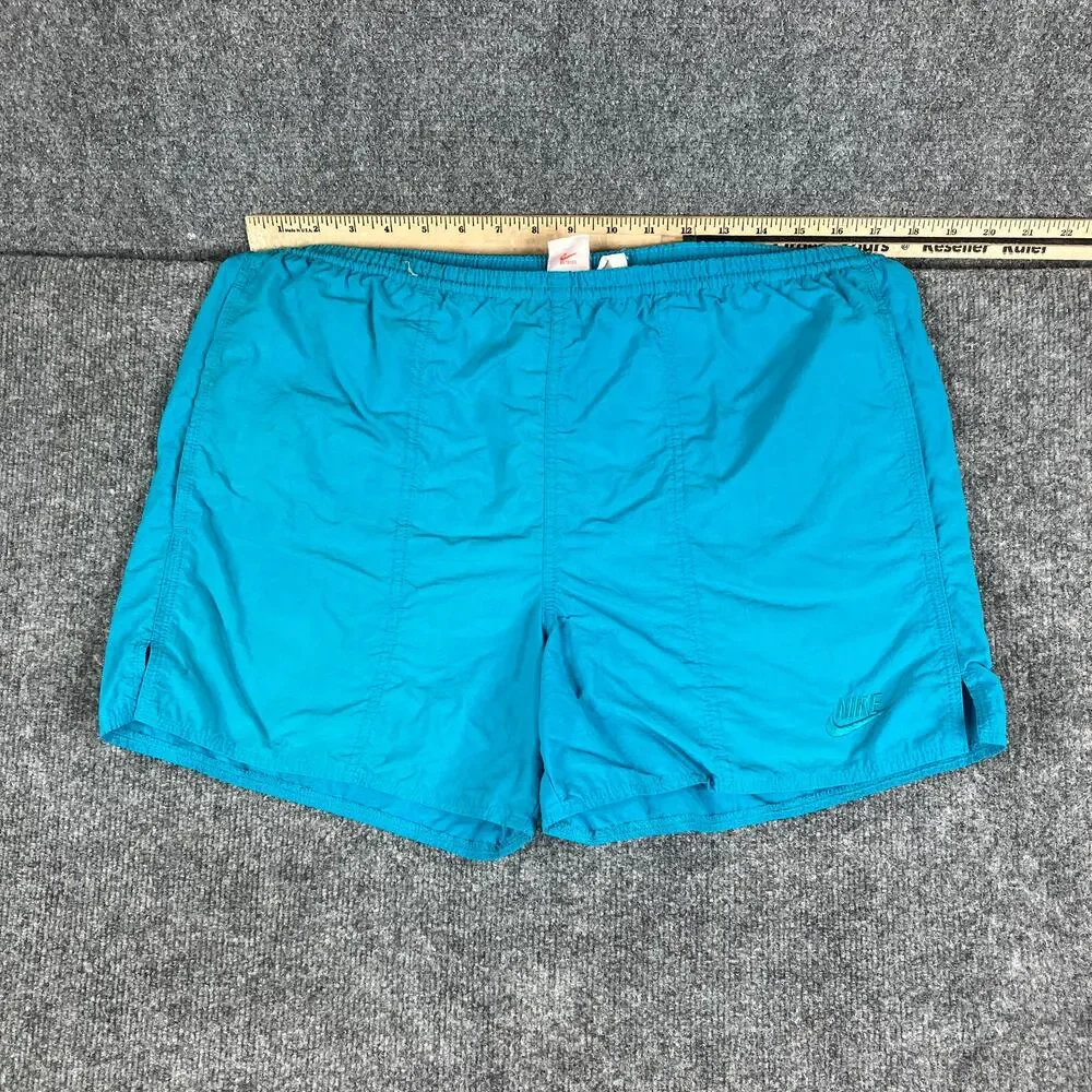 Nike Swim Trunks Mens M Teal Blue Lined Quick Dry Nylon Drawstring‎ Swim Shorts